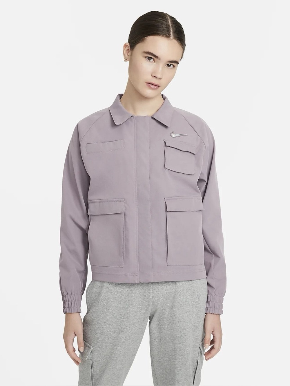 Nike swoosh purple utility jacket